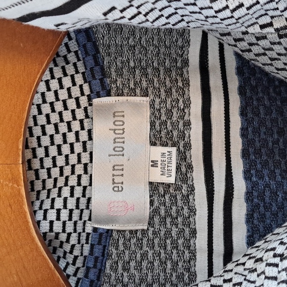 Erin London Full Zip Lightweight Strip Athletic Stretch Oversized Spring Jacket - Picture 3 of 8